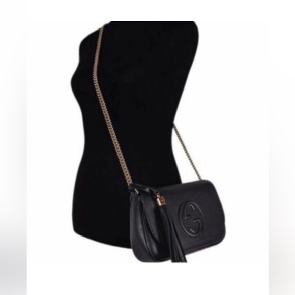 ❤️ Gucci Soho Flap Black Leather Bag A1229M226 - Picture 16 of 16